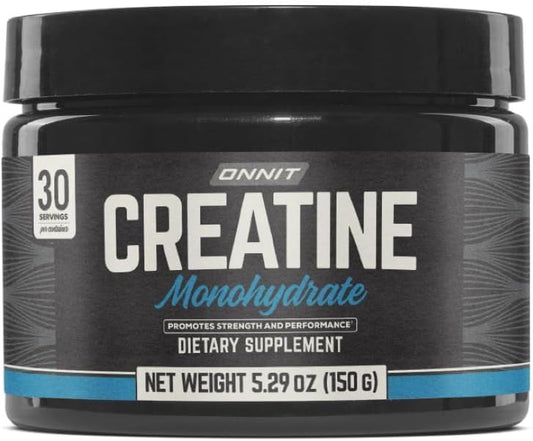 ONNIT Creatine Monohydrate Powder – 5g Premium Creatine for Muscle Strength, Power & Lean Mass, Supports Brain Health & Cellular Energy, Unflavored, 30 Servings, 5.29 oz