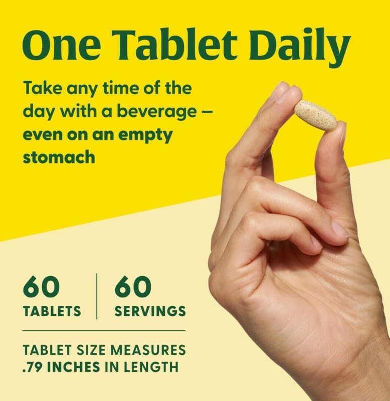 MegaFood One Daily Mens Multivitamins - Multivitamin for Men - Vitamin C, Vitamin D3 & Vitamin B12 - Muscle, Energy Metabolism & Immune Support - Vegetarian, Gluten Free - 60 Tablets, 60 Servings