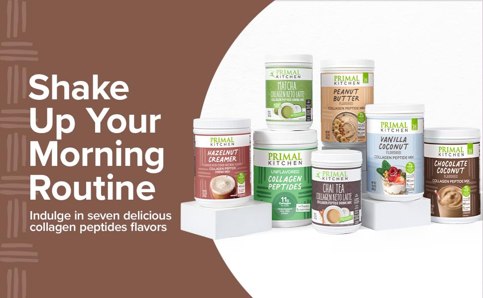 Primal Kitchen Vanilla Collagen Fuel® Drink Mix, Vanilla Coconut Collagen Peptides, No Dairy or Artificial Sweeteners, 20 Ounces