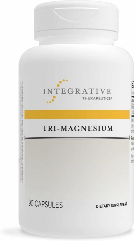 Integrative Therapeutics Tri-Magnesium - Supports Cellular Energy & Energy Metabolism* - Magnesium Supplement for Heart & Nerve Health Support* - Dairy-Free & Gluten-Free - 90 Capsules (90 Servings)