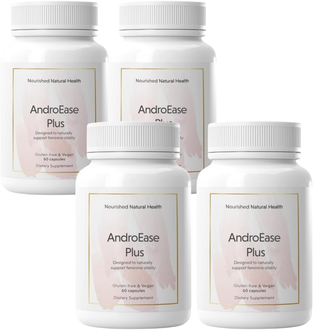 Nourished AndroEase Plus - Natural Balance Supplement for Women - Vegan Formula with Zinc & Saw Palmetto - 240 Capsules for Daily Wellness & Vitality - Made in USA