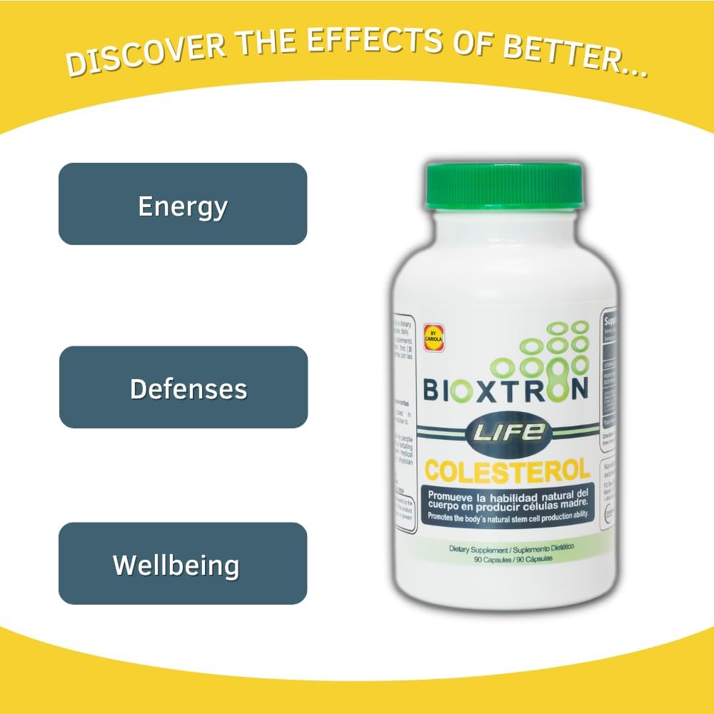 Bioxtron Life Cholesterol Natural AFA Stem Cell Supplement - Stem Cell Production - Immune System Support - Supports Cholesterol Levels - Supports Joints & Muscles - 90 Caps