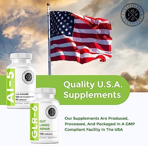 Intestinal Fortitude AI-5 & GLR-6 Digestive Health Supplement Bundle w/Glutamine, Turmeric, Curcumin for Gut Health Capsule Supplement & Support Digestive Health, Non-GMO, Dairy Free - 30-Day Supply