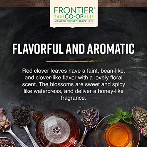 Frontier Co-op Organic Whole Red Clover Blossoms, 0.71oz - Fragrant, Natural and Versatile for Garnishes and Red Clover Tea - Kosher, Non-Irradiated