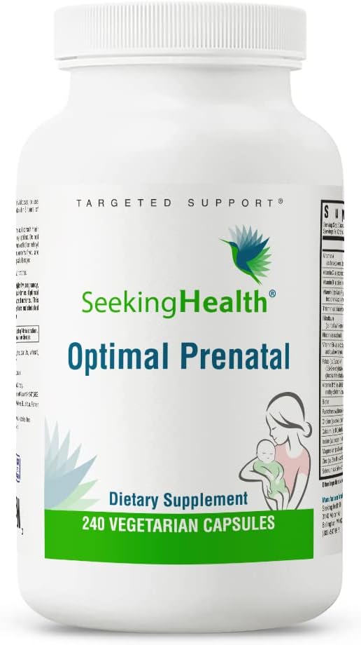 Seeking Health Optimal Prenatal, Women’s Vitamin with B12, Methylfolate, Choline, Methylation Support, Nutrients to Support Fertility, Pregnancy & Breastfeeding, Vegetarian Capsules (240 Capsules)