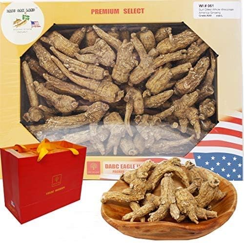 1LB HAmerican Wisconsin Farmed Ginseng Root and-Selected Medium&Large 美国威斯康辛州 长枝西洋参 花旗参 | Cultivated Wisconsin American Ginseng (Large 16oz/Box)