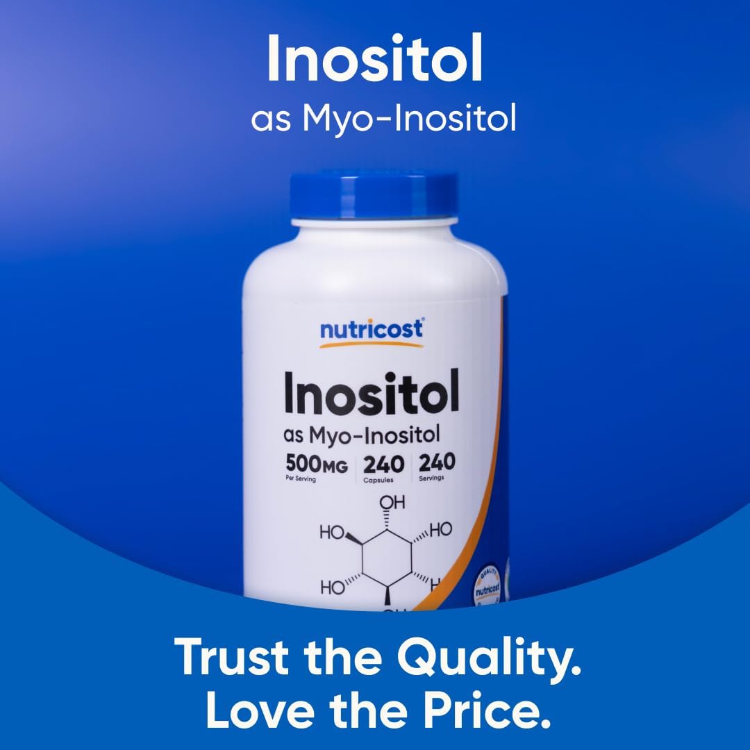 Nutricost Inositol Capsules 500mg, 240 Capsules - Veggie Capsules, Non-GMO, Gluten Free (Myo-Inositol)