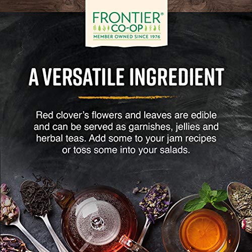Frontier Co-op Organic Whole Red Clover Blossoms, 0.71oz - Fragrant, Natural and Versatile for Garnishes and Red Clover Tea - Kosher, Non-Irradiated