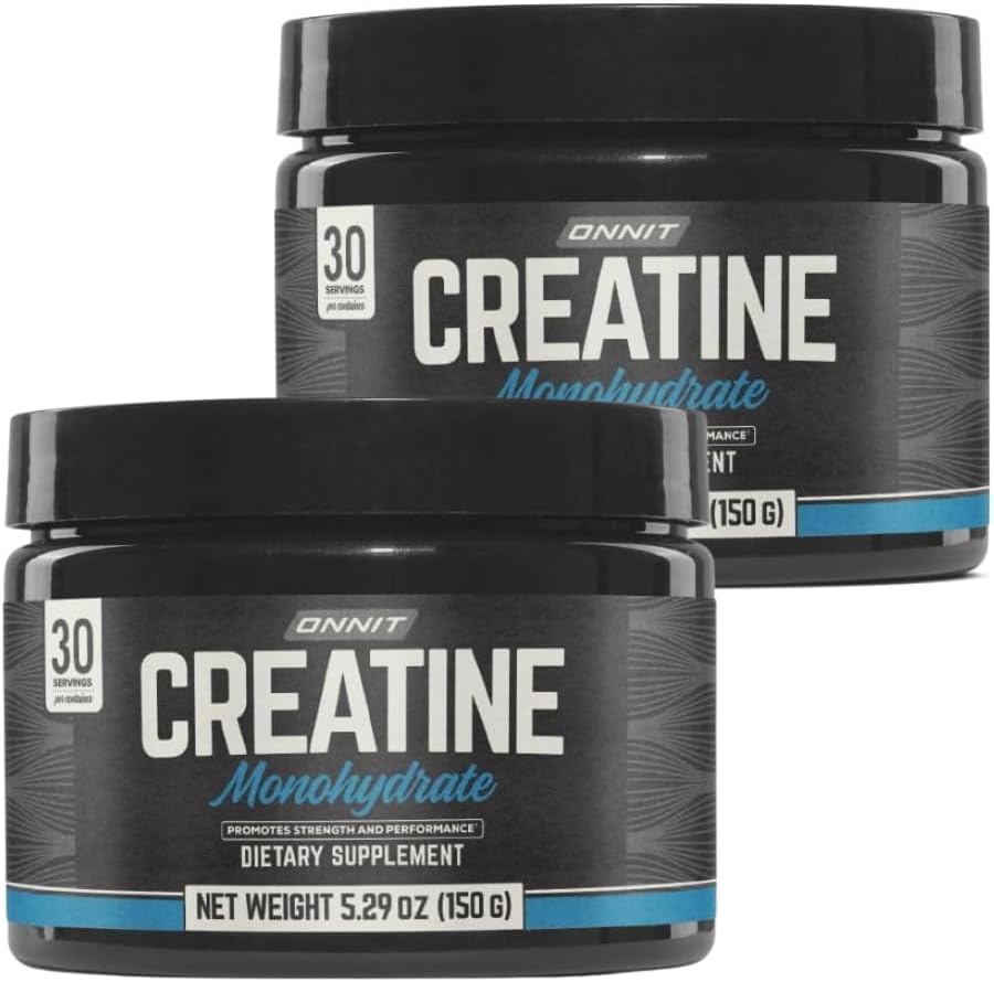 ONNIT Creatine Monohydrate Powder – 5g Premium Creatine for Muscle Strength, Power & Lean Mass, Supports Brain Health & Cellular Energy, Unflavored, 30 Servings, 5.29 oz (2-Pack)