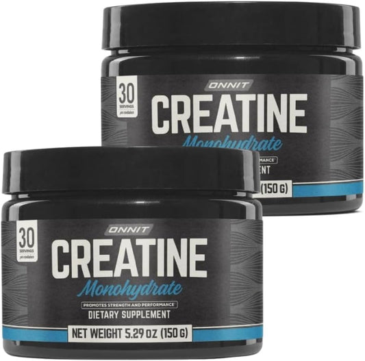 ONNIT Creatine Monohydrate Powder – 5g Premium Creatine for Muscle Strength, Power & Lean Mass, Supports Brain Health & Cellular Energy, Unflavored, 30 Servings, 5.29 oz (2-Pack)