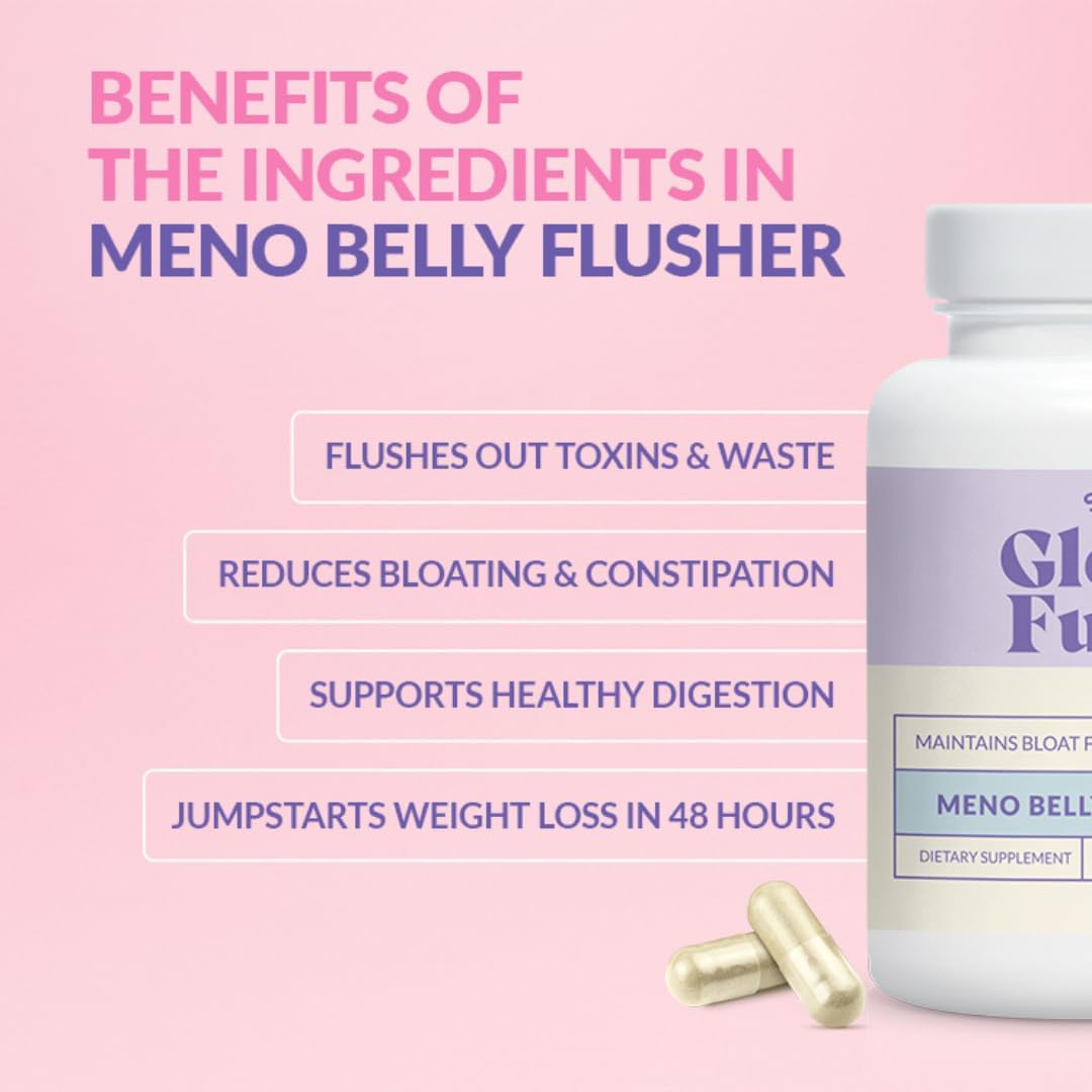 GleeFull Meno Belly Flusher - Menopause Supplements for Women - Hormone Balance for Weight Loss - Supports Digestion to Maintain Healthy Metabolism