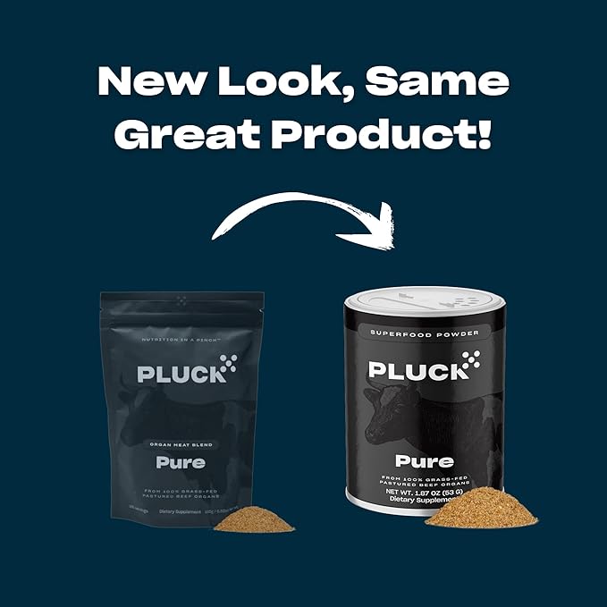 Pluck Pure Beef Organs Powder | From 100% Grass Fed & Grass Finished Pastured Beef Liver, Kidney, Spleen, Heart, & Pancreas | As Seen on ABC’s Shark Tank | 30 Servings