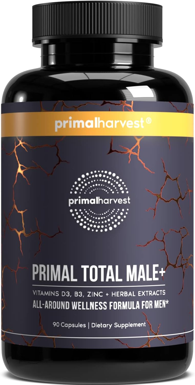 Primal Harvest Primal Total Male Natural Tribulus Terrestris, Fenugreek, Korean Ginseng, Maca Root Horny Goat Weed for Men Booster, Max Boost 90 Capsules…