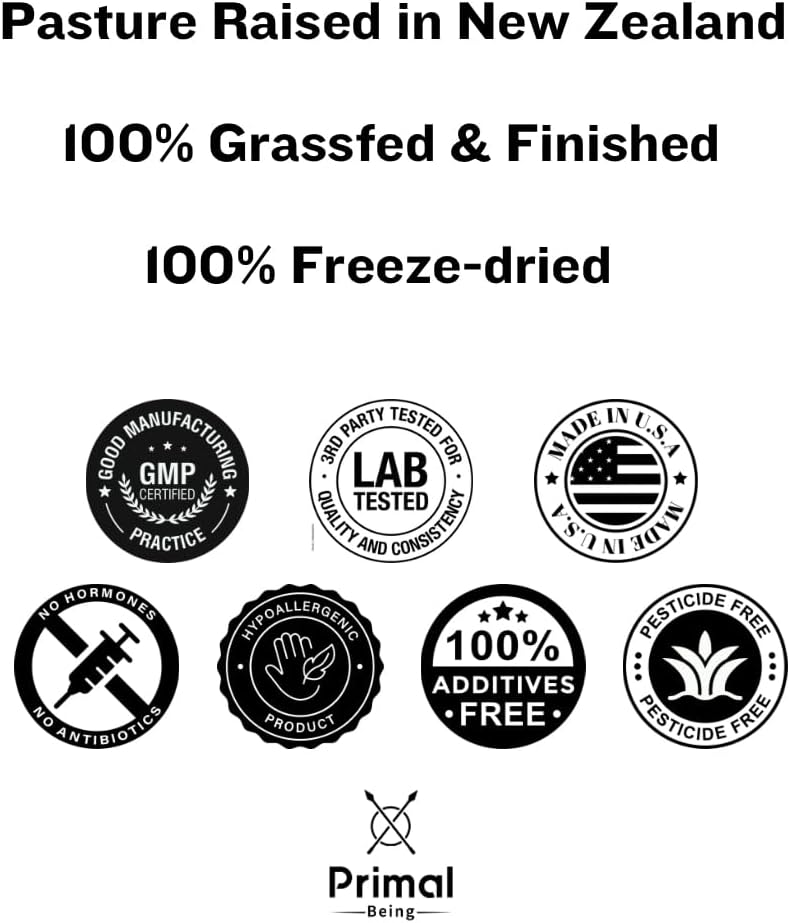 Primal Being Grassfed Beef Brain, Supports Memory, Mood, Focus, Energy, Cognitive Health - 90 Capsules, 1500mg per Serving