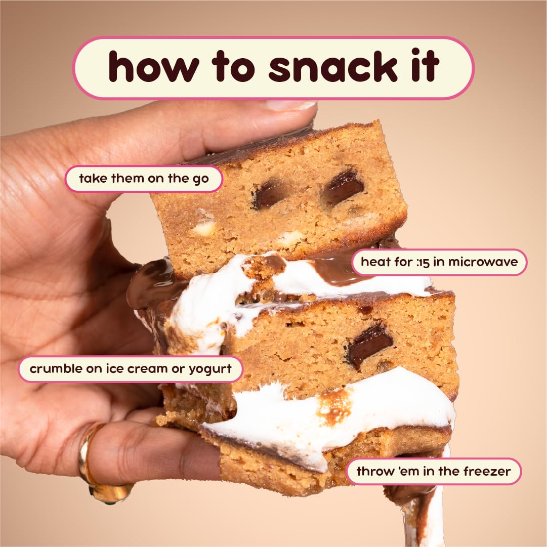 Prime Bites Protein Brownie from Alpha Prime Supplements | High Protein, Collagen Fortified Low Sugar Treat | Delicious Snack | 12 Bars per Box (S'mores)