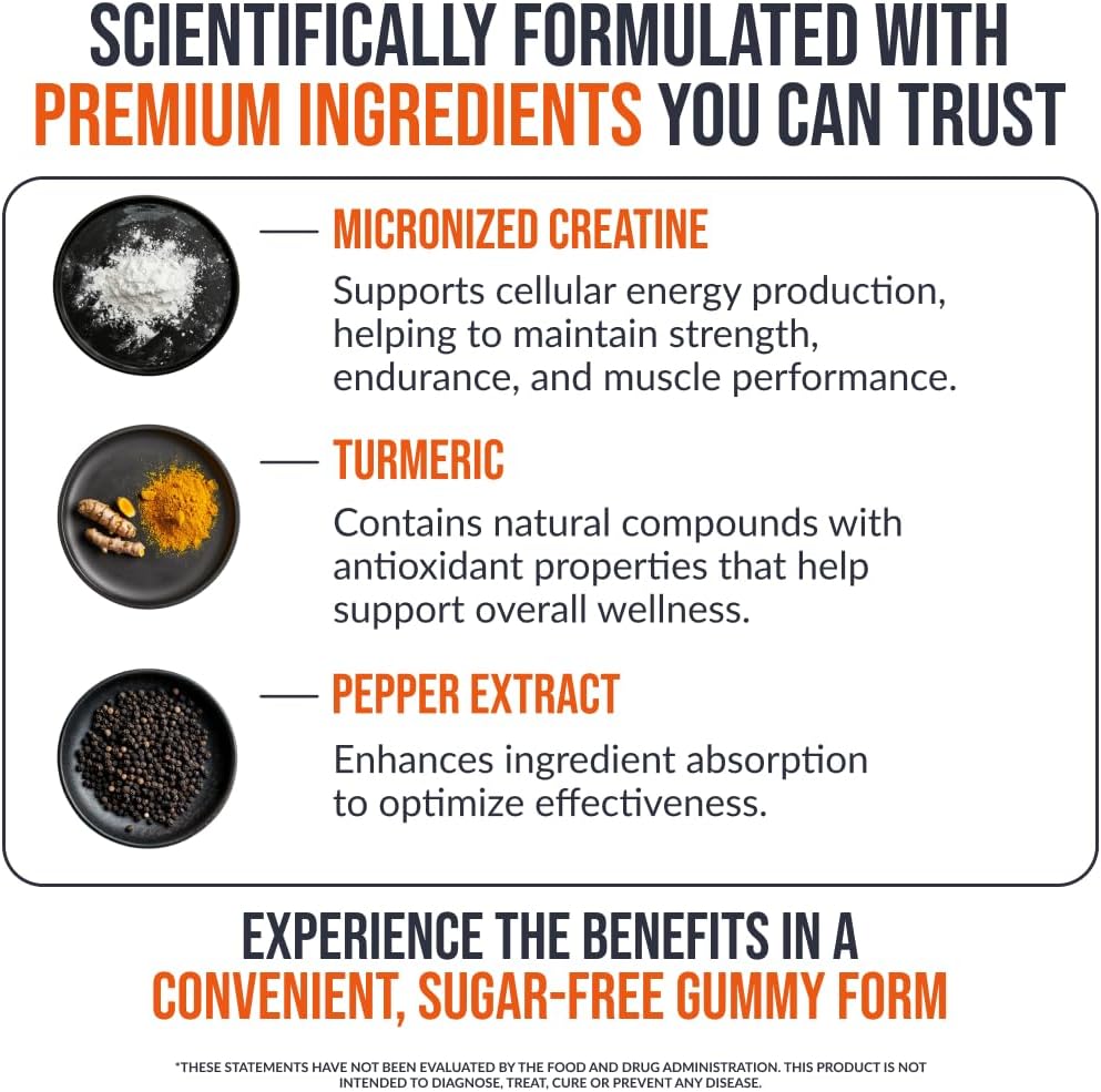 2 Pack Creatine Monohydrate Gummies 5000 mg, Fresh Mango Flavor, 120 Sugar-Free Vegan Chews, Creatine Supplement for Daily Routine