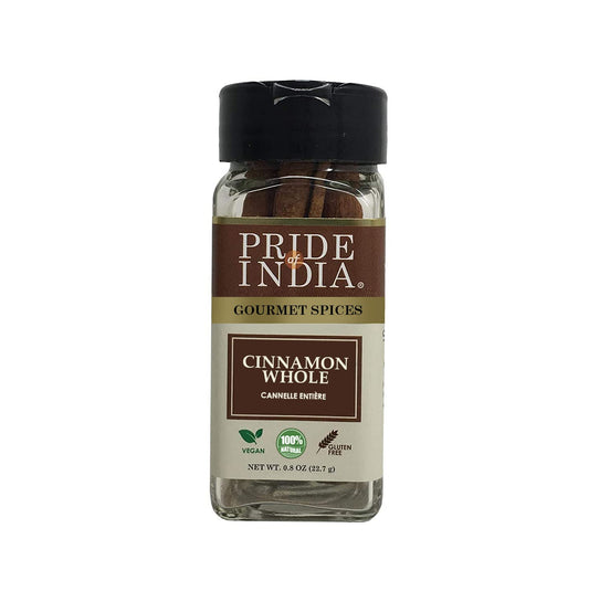 Pride of India | Cinnamon Bark Whole 0.8 oz (22.67 gm) Small Dual Sifter Bottle | Freshly Sourced from India | Gourmet Whole Spice | Strong Aroma | Perfect for Cooking & Baking | Easy to Use