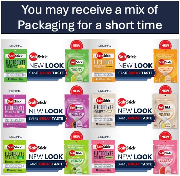 SaltStick Electrolyte FastChews - 120 Count Variety Pack - Chewable Electrolyte Tablets for Hydration, Salt Tabs - 10 Count (Pack of 12)