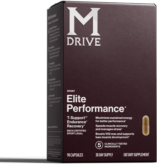 Mdrive Elite Testosterone Booster for Men - Supports Immune Health, Energy, VO2Max, Recovery, Stress Relief, Lean Muscle, KSM-66 Ashwagandha, DIM, Fenugreek, 90 Capsules