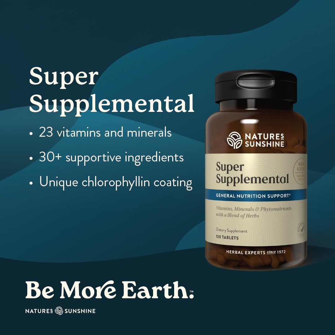Nature's Sunshine Super Supplemental: Complete Multivitamin with Minerals, Antioxidants & More for Nutritional Gaps, Overall Health, Immune & Energy Support. 120 Tabs