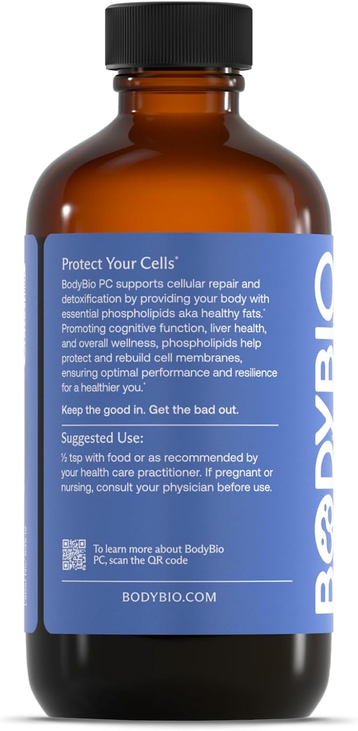BodyBio PC - Phosphatidylcholine for Brain Health, Mental Clarity, Cognitive Function, Cellular Repair & Healthy Aging, Phospholipid Complex Supplement for Gentle Daily Detox