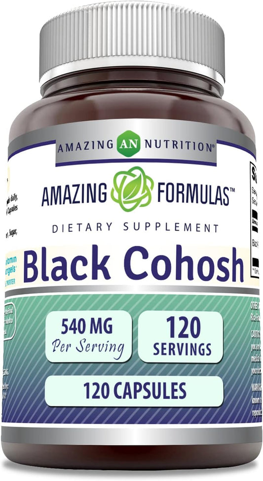 Amazing Formulas Black Cohosh Supplement | 540 Mg per Serving | 120 Capsules | Non-GMO | Gluten-Free | Made in USA