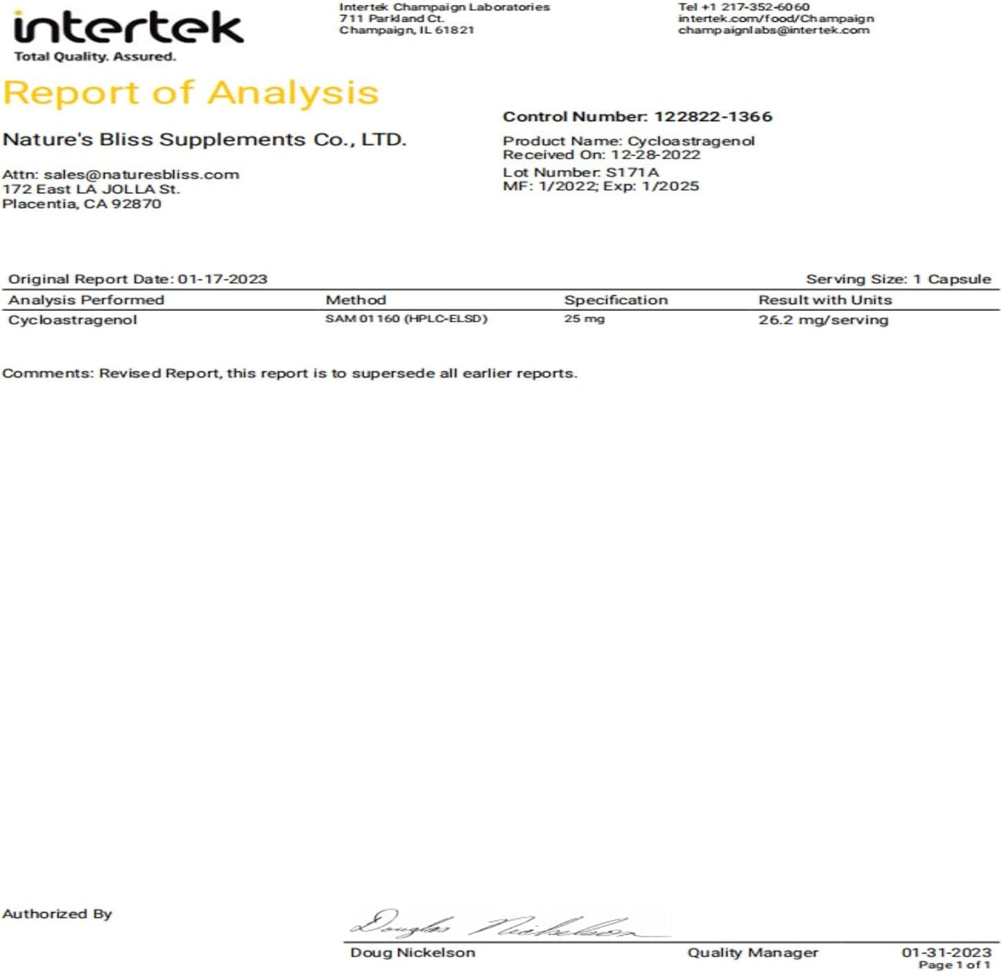 Nature'sbliss Cycloastragenol 25mg 99%,Telomere Supplements, Astragalus Root Extract, Anti Aging Supplement, Made in USA, Immunity Boost, Stomach Acid Protected, Super Absorption, 180 Capsules