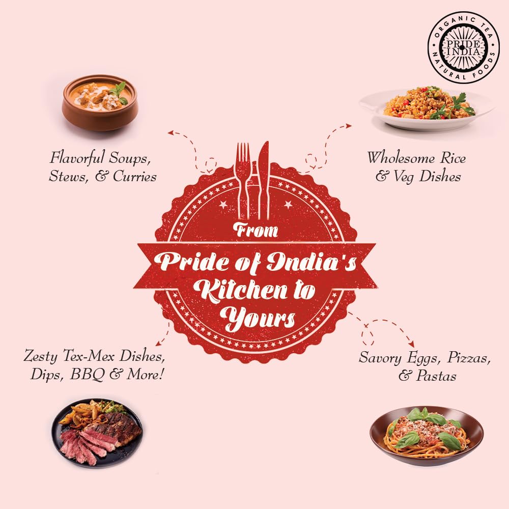 Pride Of India – Red Chili Flakes – Gourmet Spice/Culinary Must Have – Pleasant Heat/Distinct Flavor & Aroma – Sprinkle onto Pizza/Pasta/Flatbread – Easy to Store – 6 oz. Medium Dual Sifter Jar