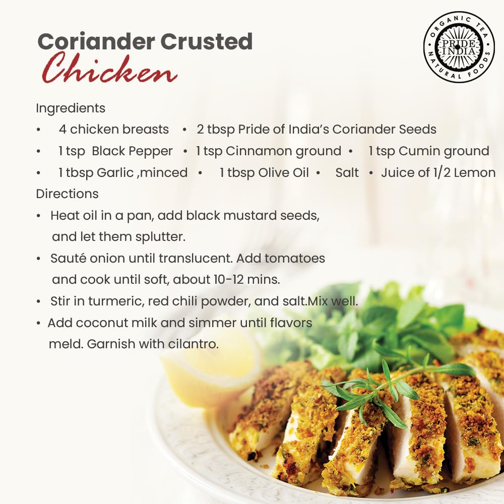 Pride of India – Coriander Seed Whole – Fresh & Gourmet Indian Whole Spice – Good for Curries/Meat/Chicken – Easy to Store – 4 oz. Medium Dual Sifter