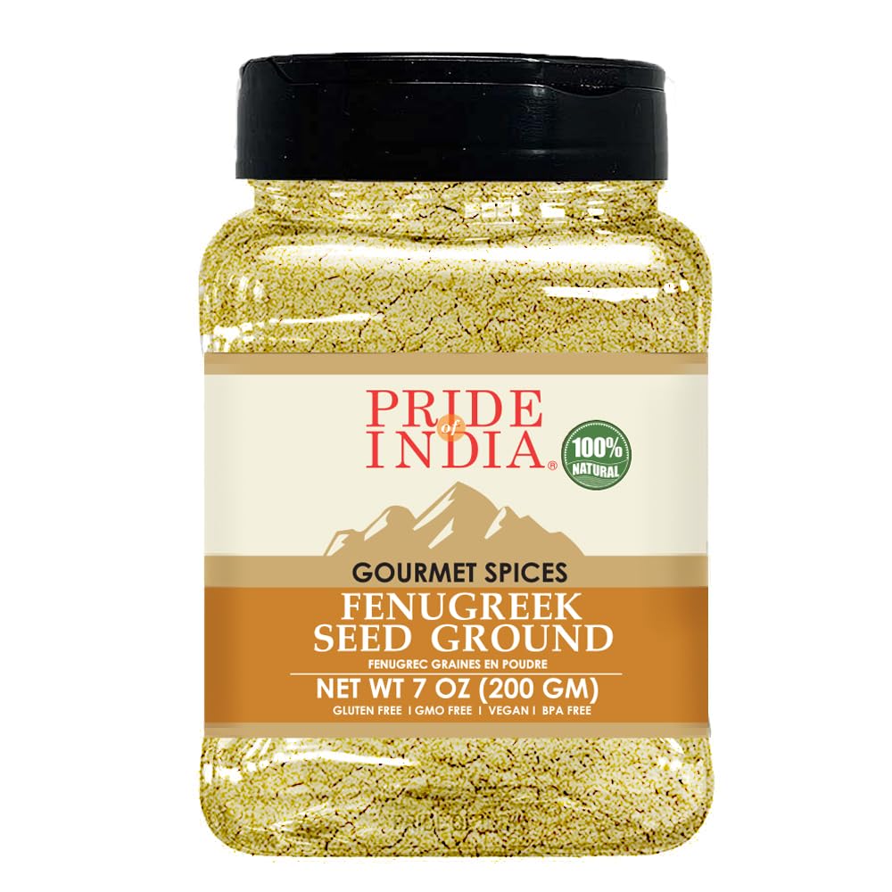 Pride of India - PACK of 6 - Fenugreek Seed Whole – Whole & Gourmet Indian Spice – Ideal Seasoning for Cooking – Free of Preservatives – Easy to Use – 12 oz. Medium Dual Sifter Jar