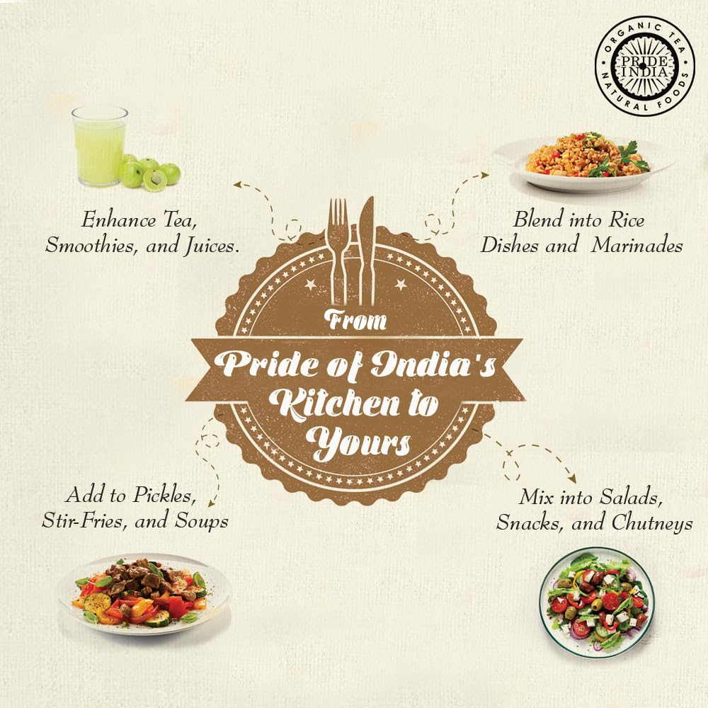 Pride of India – Amla Powder – Gourmet Spice – Tangy & Savory – Pure Indian Gooseberry Ground – Antioxidant Rich – GMO/Gluten Free – Easy to Use – 7 oz. Medium Dual Sifter Jar