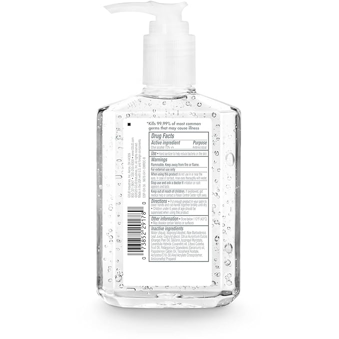 PURELL Advanced Hand Sanitizer Naturals with Plant Based Alcohol, Citrus Scent, 8 fl oz Pump Bottle (Pack of 4) - 9626-06-ECDECO