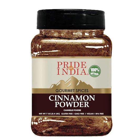 Pride Of India - PACK of 6 - Natural Cinnamon Ground – Pure & Fresh – Gourmet Spice – Perfect for Sweet & Savory Dishes – Easy to Use – Good for Restaurant Use - 7 oz. Medium Dual Sifter Bottle