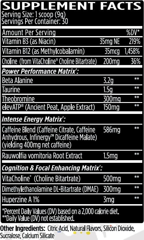 KXR Pre-Workout Energy Powder | Intense Energy Pre-Workout Drink for Men and Women| Creatine Free | Improves Performance - Enhanced Focus & Increased Endurance | 30 Servings (Sour Candy)