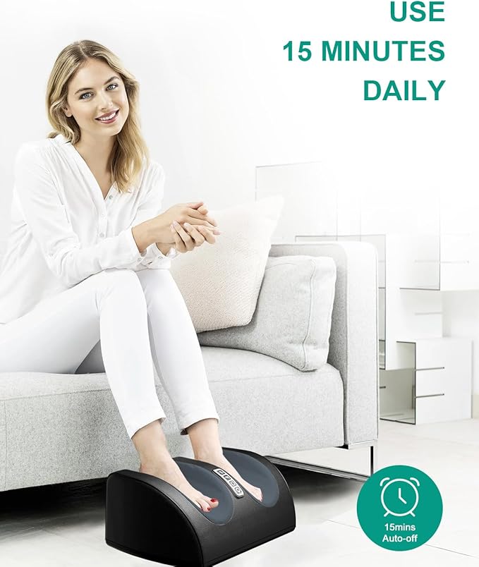 Shiatsu Foot Massager with Heat, FSA Eligible HSA Foot Massager for Foot Massage and Calf Massage, Foot and Calf Massager with Roller, Gifts for Mom & Dad, Valentines Day Gifts