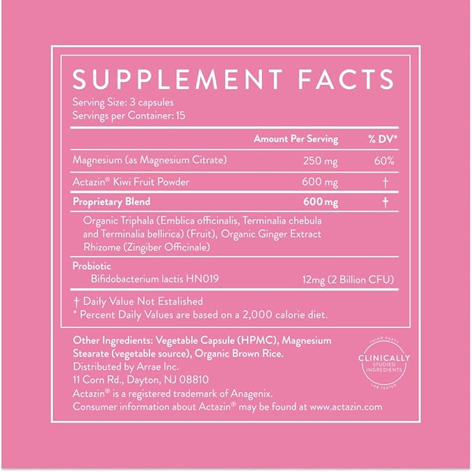 Arrae Constipation Relief Capsules – Gentle, Natural Bowel Support – Clinically Proven for Regularity & Comfort – Non-Stimulant, Overnight Relief – 45 Capsules