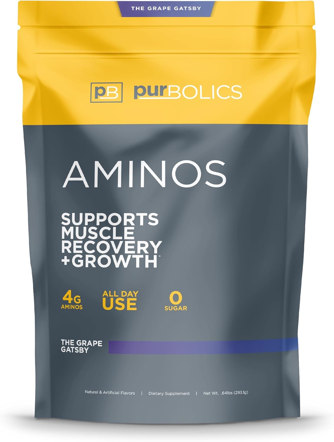 Aminos | 4g of Free-Form Amino Acids, Beta-Alanine, 0 Sugar & 60 Servings (Grape Gatsby)