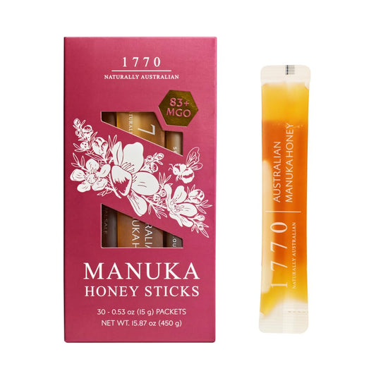 1770 Naturally Australian Manuka Honey Sticks (MGO 83+ (30 Sticks))