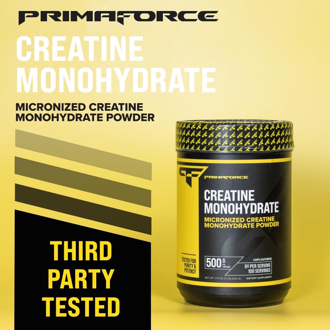 Primaforce Micronized Creatine Monohydrate Powder 500 Grams (1.1 Pounds)