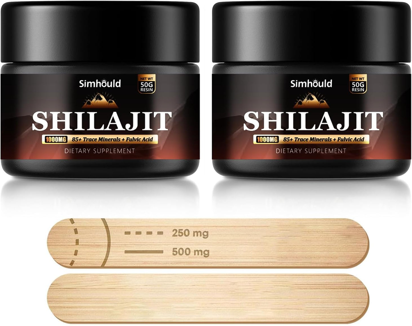 2 Packs 1000MG Pure Himalayan Shilajit Resin, with 85+ Trace Minerals,fulvic Acid, Digestive and Immune Supplement, Supports Focus and Energy, High Potency for Men & Women,Vegan, Non-GMO