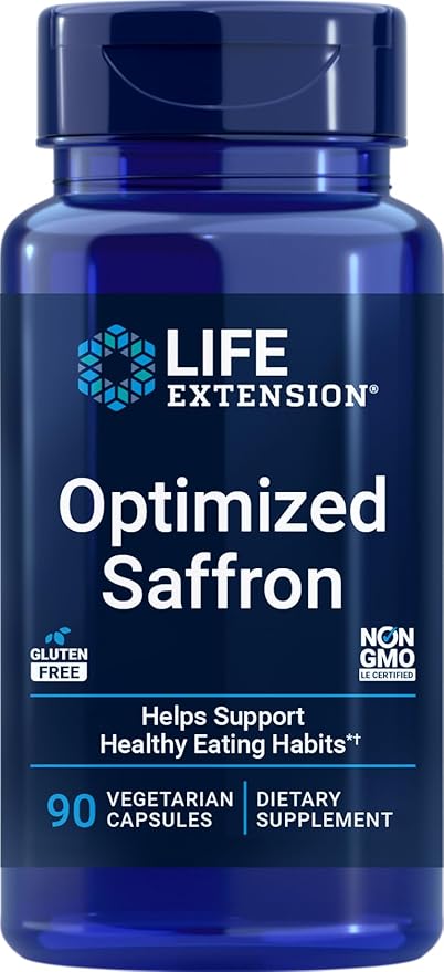 Life Extension Optimized Saffron Extract with Satiereal, 90 Vegetarian Capsules