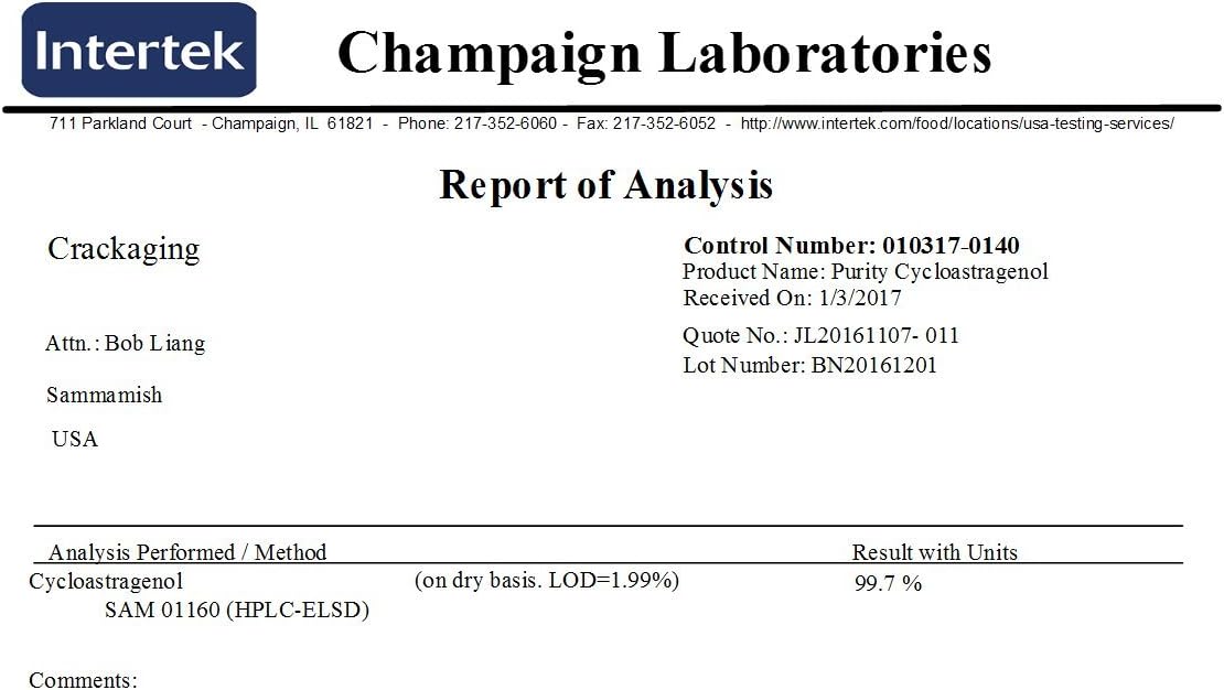 Crackaging Super-Absorption Cycloastragenol 98% | Telomere activator Supplements | Telomere lengthening Supplements | Immune Booster | 25mg/Cap, 90 Caps in 3 Bottles