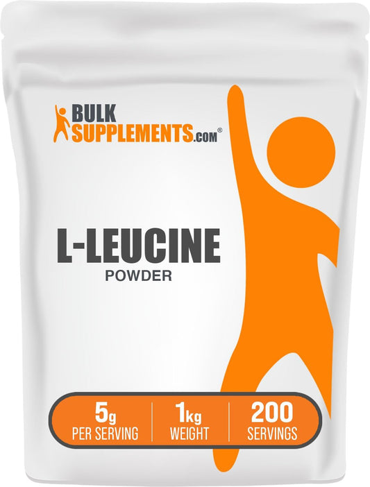 BulkSupplements.com L-Leucine Powder - Leucine Supplements, BCAA Supplements - Amino Acid Powder, Unflavored, 5g per Serving, 1kg (2.2 lbs) (Pack of 1)