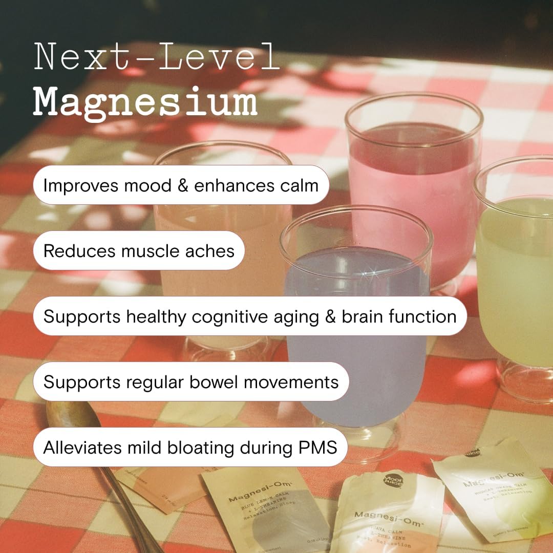 Moon Juice Tutti Frutti Magnesi-Om Variety Pack | Magnesium + L-Theanine | for Natural Calm + Regularity | Magnesium Citrate | Sugar Free | Guava, Green Grape, Blue Lemon, Berry | (24 Sticks)