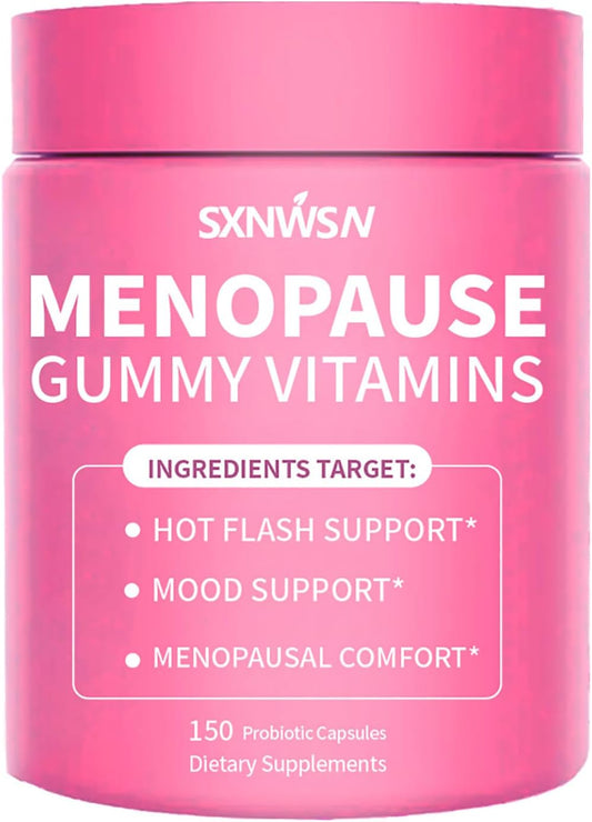 Menopause Support Capsules with Vitamin B6 D3 & Ashwagandha, Black Cohosh, Chasteberry Extract - Hot Flash & Mood Support,150 Count