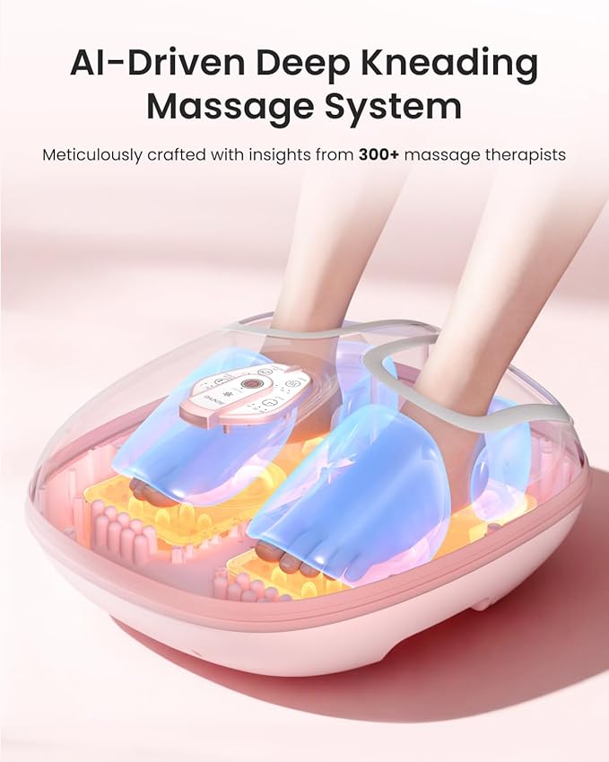 RENPHO Foot Massager Machine with Heat [2026 Upgraded], Shiatsu Foot Massager for Plantar Fasciitis, Valentines Day Gifts for Her Him, Cordless Control, Best Gifts for Women/Mom/Wife, Pink