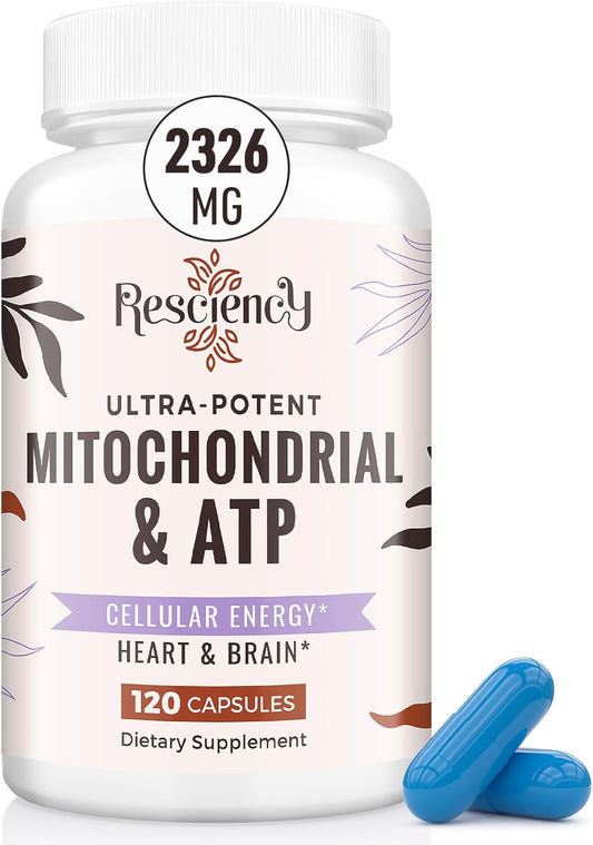 2326 MG Mitochondrial Supplements with ATP, Vitamins, CoQ10 & PQQ, More Effective Than Creatine HMB & Nitric Oxide, Energy, Endurance, Strength, Recovery & Muscle, Organic, 120 Capsules