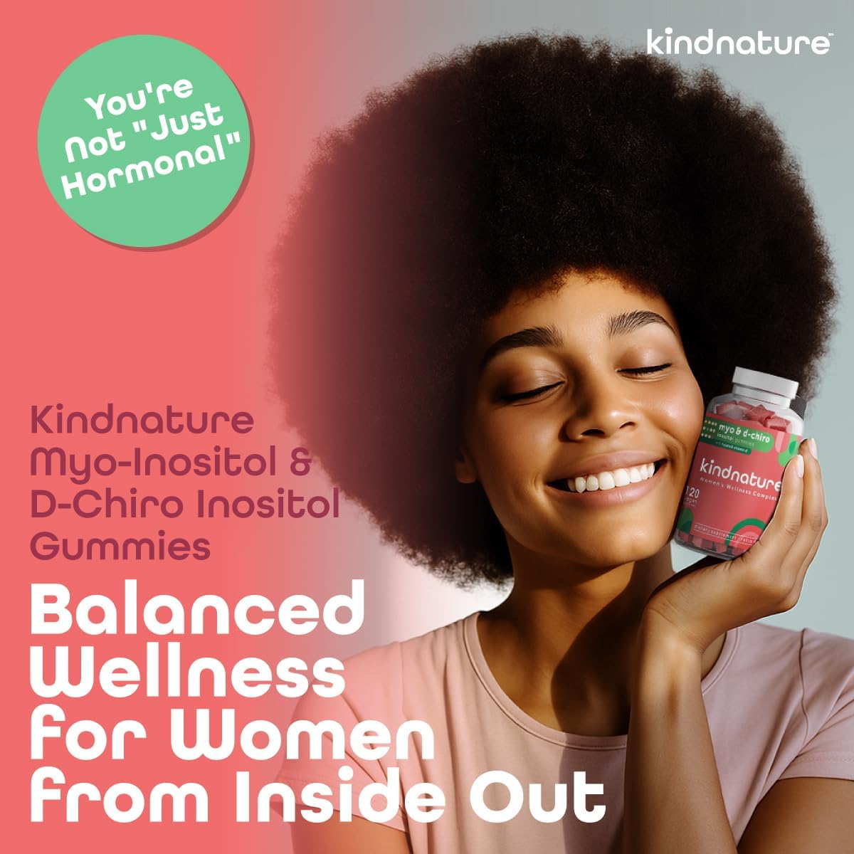 kindnature Myo-Inositol & D-Chiro Inositol Gummies with Vitamin D & Folate - Ideal 40:1 Ratio - 30 Day Supply