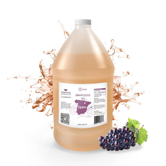 Grapeseed Oil - Pure Grapeseed oil for Skin - 100% Pure Carrier Oil for Hair, Face, and Skin - Direct from EIR Oils in the Beautiful Spanish Countryside (1 Gallon)
