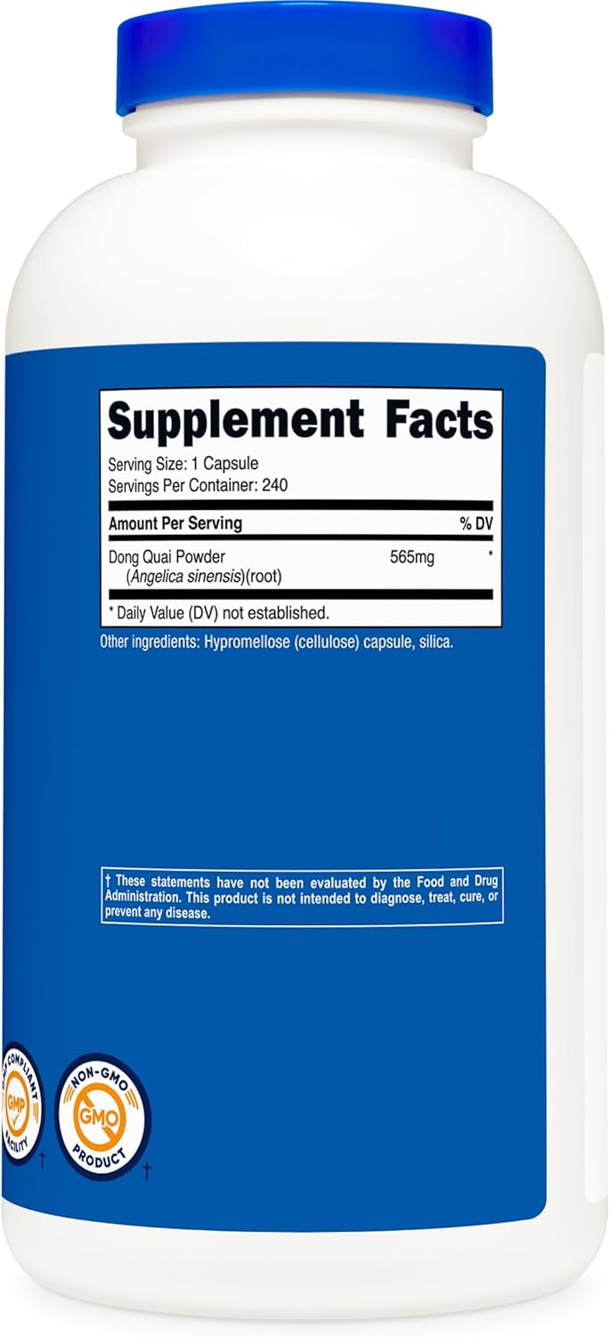 Nutricost Dong Quai 565mg, 240 Capsules (Angelica Sinensis) - Vegetarian Caps, Non-GMO, Gluten Free